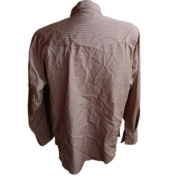 Vtg Rockabilly Western Shirt 80s Cowboy Snapper Large Wrangler Shiny Stripe - Picture 5 of 6